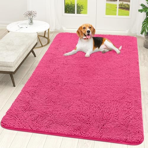 OLANLY Dog Door Mat for Muddy Paws 59x35, Super Absorbent Chenille Mud Mat by OLANLY