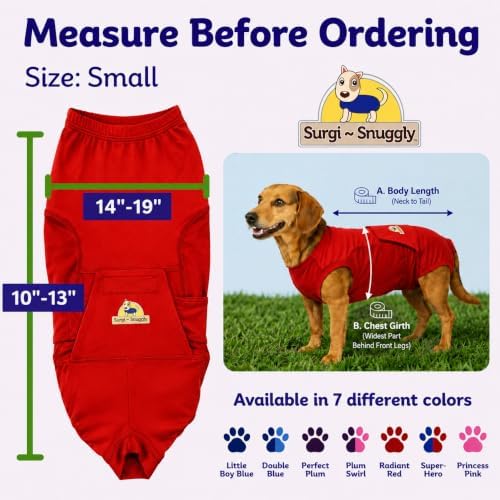 Surgi Snuggly Dog Surgery Recovery Suit, Cone Alternative, Spay/Neuter S - Image 6