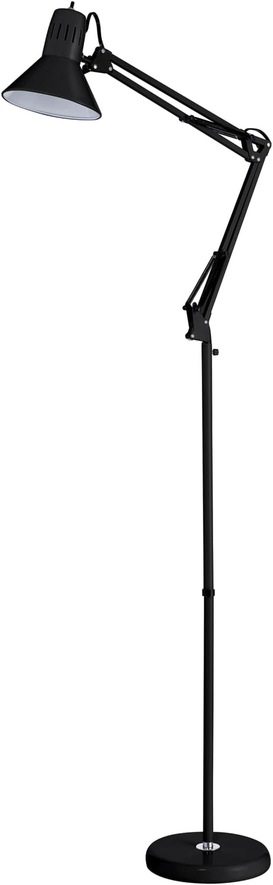 Bostitch Office VLF100F Swing Arm Metal Floor Lamp, 72" Tall with Multi-Joint Adjustment, Includes Replaceable LED Bulb (VLF), Black by BostitchOfficeProducts