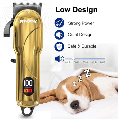 Quiet Dog Grooming Kit - 2000mAh Dog Clippers for Heavy Thick Hair Coats, Waterproof Rechargeable Cordless Clippers, Safe and Easy to Clean Pet Grooming - Image 5