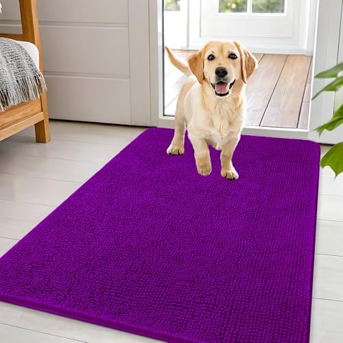 OLANLY Dog Door Mat for Muddy Paws 44x32, Super Absorbent Chenille Mud Mat by OLANLY