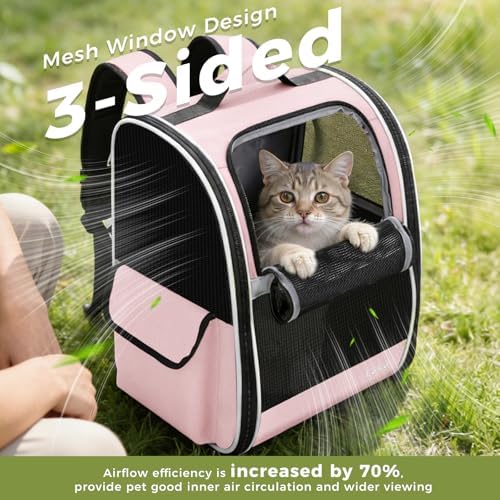 Lekereise Cat Backpack Carriers, Dog Carrier Backpacks with Breathable Mesh for Small Medium Large Cats Dogs Puppy Up to 25 Lbs, Pet Foldable Carrying Backpack Ventilated for Travel Hiking Collapsible - Image 2