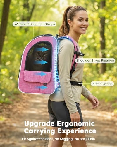pecute Cat Backpack Extendable, Cat Carrier Backpack with Breathable Window - Image 6