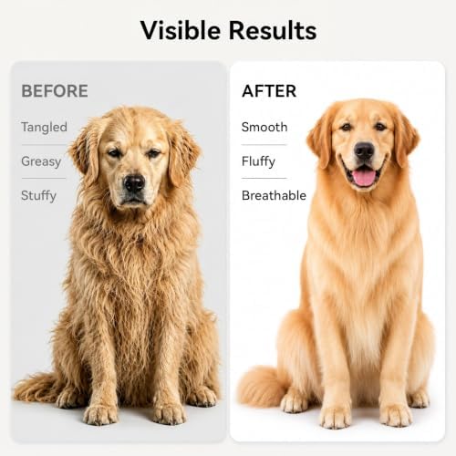 aumuca Undercoat Rake for Dogs, Deshedding & Dematting Comb for Cats, Horse - Image 5