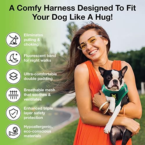 EcoBark Extra Small Dog Harness, Step in Vest, Forest Green, XS Dogs - Image 3