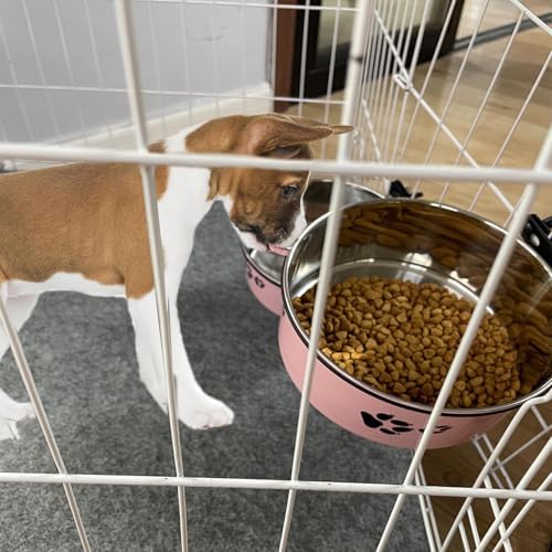 2‑Pack Stainless‑Steel Hanging Dog Crate Food & Water Bowls 25 oz & 34 oz - Image 6