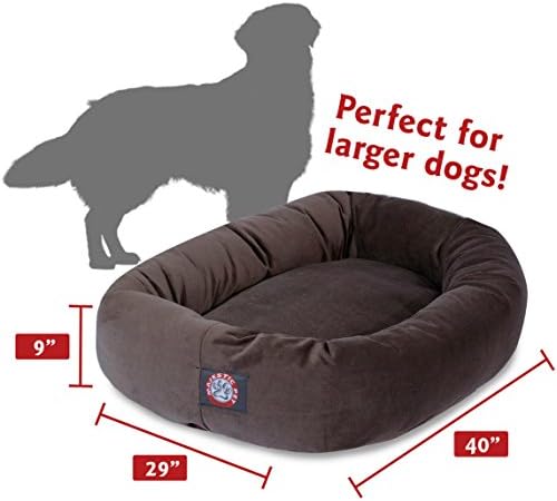 Majestic Pet Suede Calming Dog Bed, 40 Inch Large Round Washable, Chocolate - Image 3