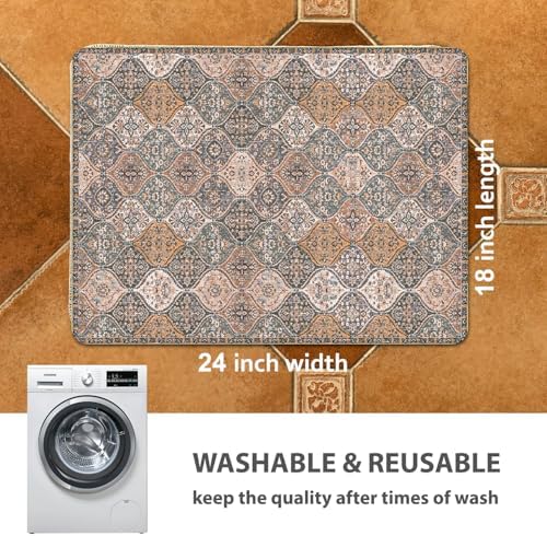 nunubaby Washable Pee Pads for Dogs, Stylish, Non-Slip and Leak-Proof Pee Pads. Reusable Potty Pads for Dogs for Crates and Floors.(Brown/Multi, 18" x24" ) - Image 4