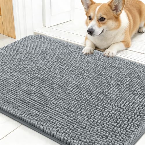 OLANLY Dog Door Mat for Muddy Paws 30x17, Super Absorbent Chenille Mud Mat by OLANLY