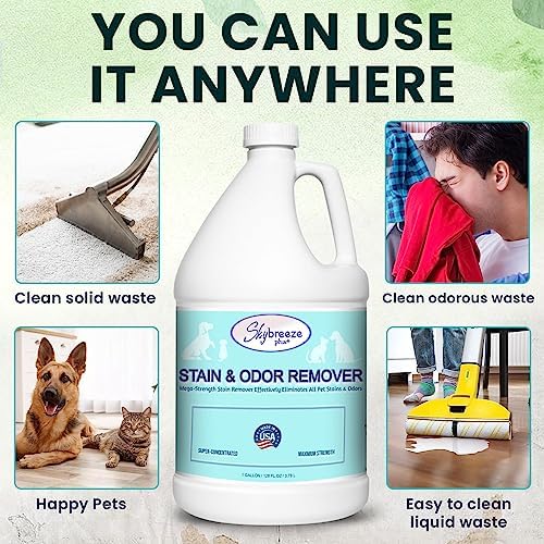 Pet Stain Odor eliminator - Super-concentrated Enzyme cleaner - Sky breeze plus - Extra Strong Odor and stain remover - Best Remover for Cat and Dog Pee All Purpose Cleaner and Deodorizer 1 gallon - Image 3