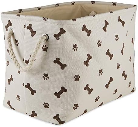 Bone Dry Pet Storage Collection Paw and Bone Print, Medium Rectangle, 16x10x12, Dark Brown - Image 2