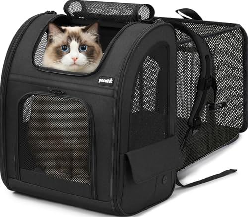 pecute Dog Backpack Expandable, Cat Carrier Backpack Breathable, Large by pecute