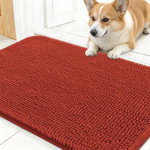 OLANLY Dog Door Mat for Muddy Paws 30x17, Super Absorbent Chenille Mud Mat by OLANLY