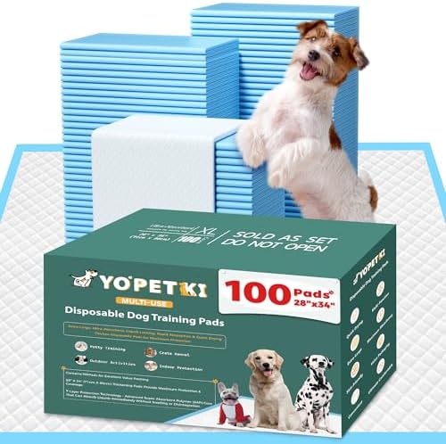 100 Count Extra Large Dog Pee Pads 28" x 34", Super Absorbent X-Large Puppy Pads Disposable Training Pads for Dogs, Quick Drying Leak-Proof Dog Potty Pads for Doggies Puppies by Unknown
