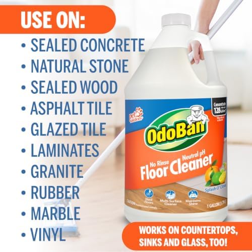 OdoBan Pet Solutions No Rinse Neutral pH Floor Cleaner Concentrate, Made in the USA, Splash O' Citrus Scent, 4 Gallons - Image 4