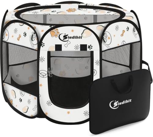 Siedihit Dog Cat Playpen,Pet Tent Crates Cage Indoor/Outdoor(Cute, Medium) by Siedihit