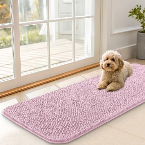 OLANLY Dog Door Mat for Muddy Paws 47x17, Super Absorbent Chenille Mud Mat by OLANLY