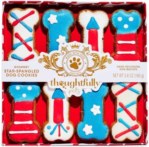 Americana Dog Cookie Gift Set, 250th Birthday, Labor Day, Set of 8 by Thoughtfully