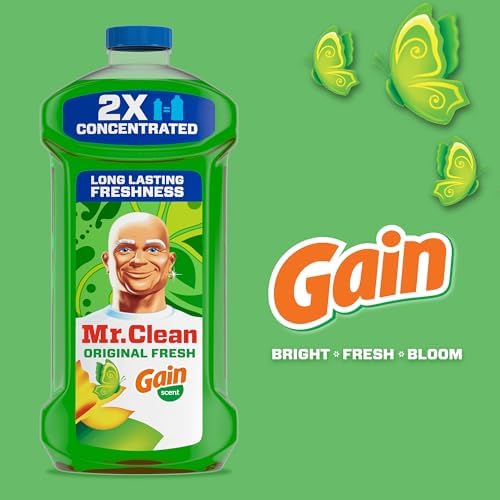 Mr. Clean All Purpose Cleaner, Floor Cleaner for Mopping Home, Bathroom, & Kitchen, Cleaning Liquid for Mop & Bucket, Cleaning Supplies, Multi-Surface Dilutable, Gain, 41oz - Image 4