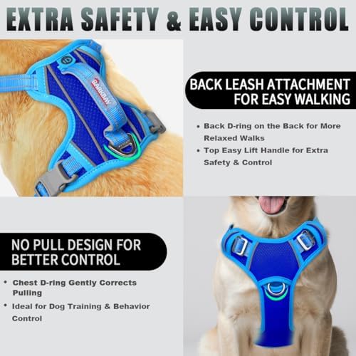 BARKBAY Dog Harness for Medium Sized Dog No Pull Dog Vest ID Tag Pocket - Image 3