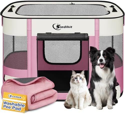 Siedihit 31" Dog Playpen,Cat Puppy Pen, Pet Portable Crate Indoor Outdoor by Siedihit
