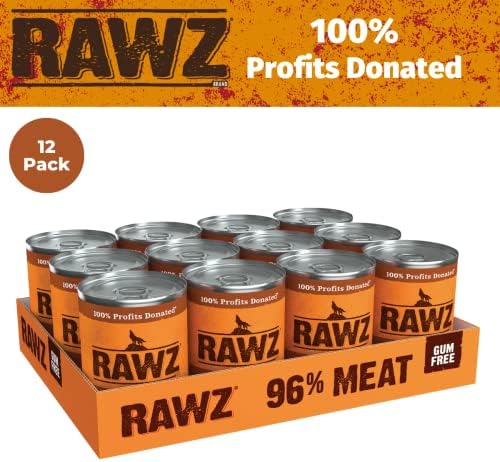 Rawz 96% Meat Canned Wet Food for Dogs 12 Pack/ 12.5 oz. Cans (Duck,Turkey&Quail) - Image 3