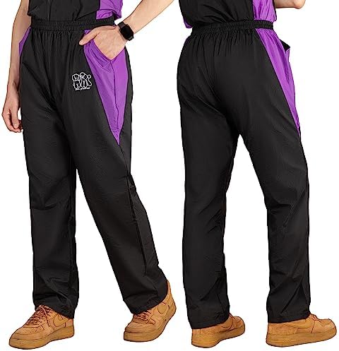 Pet Groomer Trousers with Pockets, Elastic Waist, XL Size, Full Length by Noverlife
