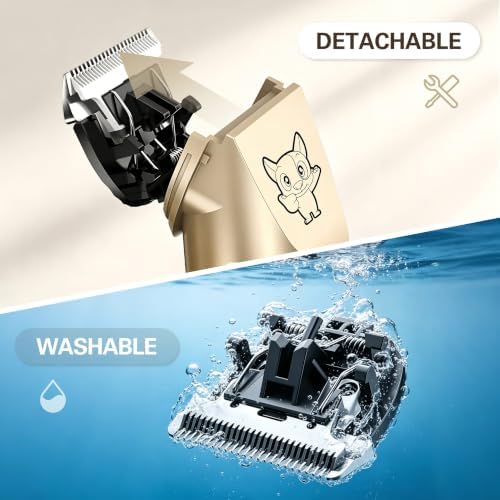 Highdas Dog Clippers for Grooming Low Noise, Cordless Electric Dog Grooming Kit Clippers Rechargeable, Quiet Dog Shaver, Pet Hair Trimmer Kit for Dogs & Cats (Red) - Image 6