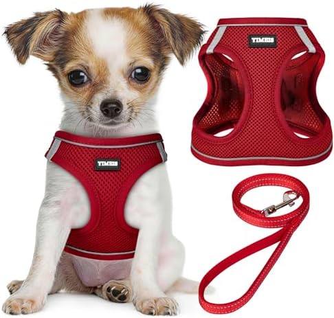 No Pull Dog Puppy Harness and Leash Set Reflective Mesh Vest Large by YIMEIS