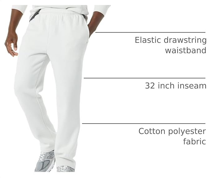Amazon Essentials Men's Relaxed Straight Leg Fleece Open Bottom Sweatpant (Available in Big & Tall) - Image 4