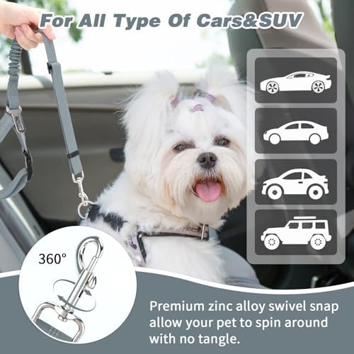BWOGUE 2 Pack Dog Seat Belt for Car, Headrest Restraint, Elastic Bungee - Image 6