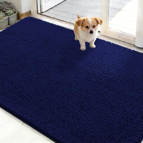 OLANLY Dog Door Mat for Muddy Paws 48x30, Super Absorbent Chenille Mud Mat by OLANLY