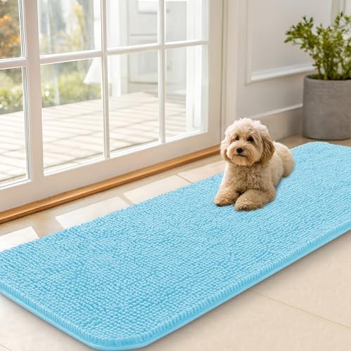 OLANLY Dog Door Mat for Muddy Paws 59x20, Super Absorbent Chenille Mud Mat by OLANLY