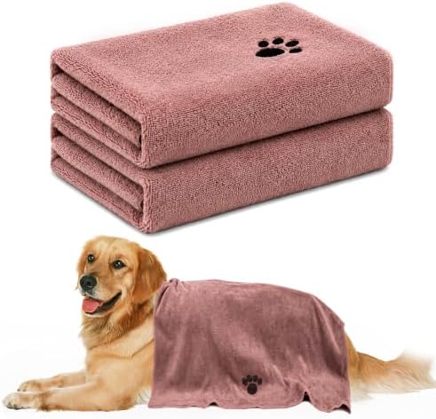Microfiber Dog Towels 2 Pack, Perfect Shower & Bath Supplies for Dogs by Unknown