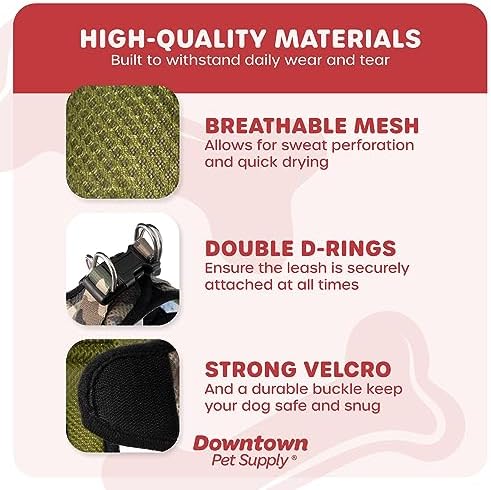 Downtown Pet Supply Step in Dog Harness for Small Dogs No Pull, Large, Camo Green - Adjustable Harness with Padded Mesh Fabric and Reflective Trim - Buckle Strap Harness for Dogs - Image 4