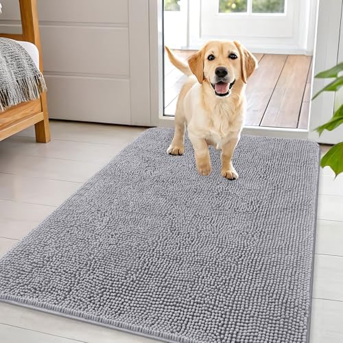 OLANLY Dog Door Mat for Muddy Paws 44x32, Super Absorbent Chenille Mud Mat by OLANLY
