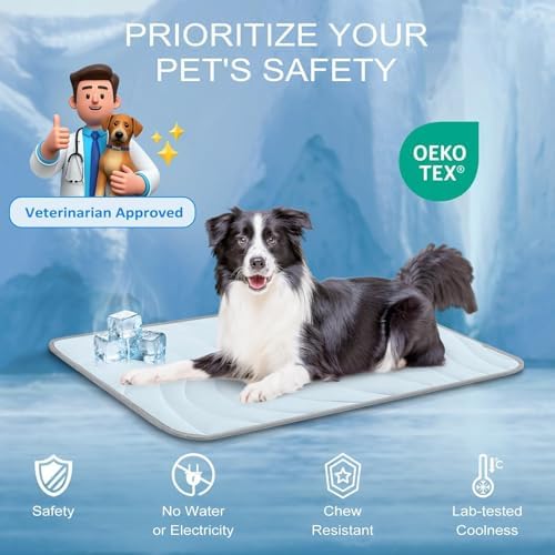 Cozyide Dog Cooling Mat, Q-Max>0.45, 36" L x 23" W, Blue - Image 4