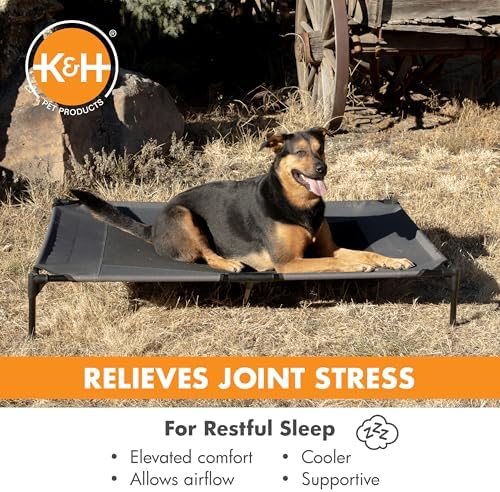 K&H Outdoor Elevated Dog Bed for XL & Giant Pets, Charcoal, Jumbo 56x38in - Image 5