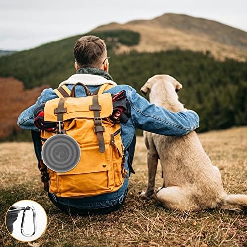 SLSON Dog Bowls Pet Collapsible Bowl with Cover Lids,2 Pack Dog Travel Bowls Portable Foldable Cat Water Dish Bowl for Pets Walking Parking Camping (Black and Black, Large) - Image 2