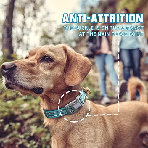 Auroth Dog Collar for Medium Large Dogs, Reflective Dog Collar, Soft Nylon Adjustable Dog Collars with Heavy Duty Metal D Ring Tangle Free (Medium:12"-19.6", Blue) - Image 5
