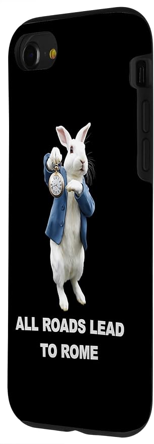 Funny AI Rabbit Meme Tshirt - All Roads Lead to Rome Humor Case for iPhone SE (2020) / 7/8 - Image 2