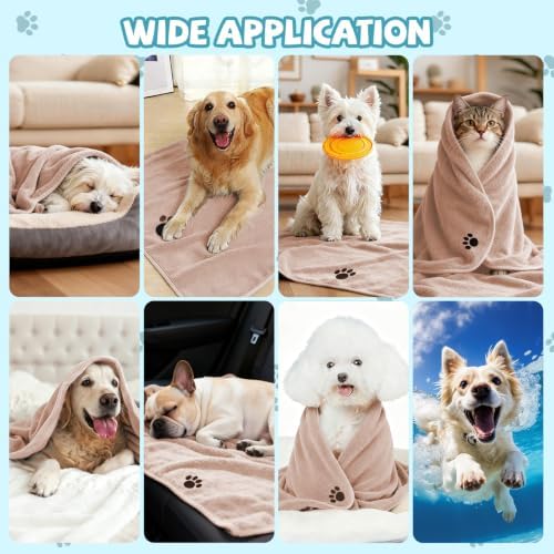Puomue Microfiber Dog Towels for Drying Dogs, Super Absorbent and Soft Pet Towels for Dogs or Cats, 40''X23.6'', Pet-Friendly, Perfect for Pets of Different Fur Types. (Camel, 40''X23.6'' - 2pack) - Image 6
