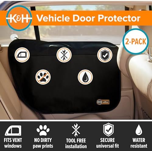 K&H Car Door Protector for Dogs, 2 Count, Black, 27 X 19 Inches (Pack of 6) - Image 2