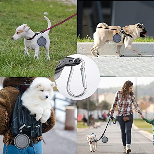 SLSON Dog Bowls Pet Collapsible Bowl with Cover Lids,2 Pack Dog Travel Bowls Portable Foldable Cat Water Dish Bowl for Pets Walking Parking Camping (Taro Purple and Concrete Gray, Small) - Image 6