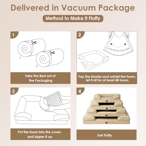 EHEYCIGA Orthopedic Dog Beds Large Sized Dog, Waterproof Washable Pet Bed - Image 7