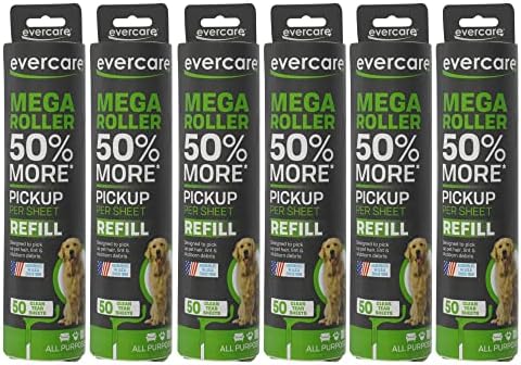 Evercare 10" Wide Large Surface Mega Pet Roller Refill, 50 Sheets Each (300 Sheets Total) (Pack of 72) by Evercare