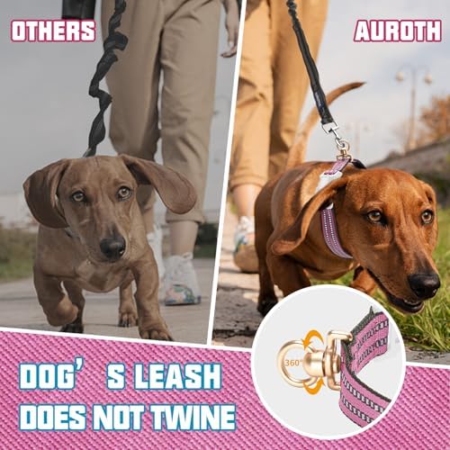 Auroth Dog Collar for Medium Large Dogs, Reflective Dog Collar, Soft Nylon Adjustable Dog Collars with Heavy Duty Metal D Ring Tangle Free (Medium:12"-19.6", Pink) - Image 4