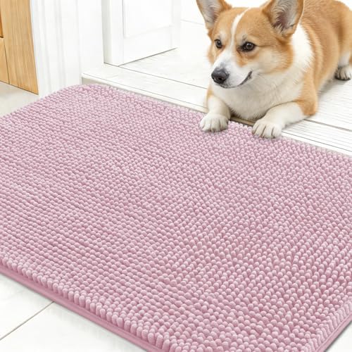 OLANLY Dog Door Mat for Muddy Paws 24x16, Super Absorbent Chenille Mud Mat by OLANLY
