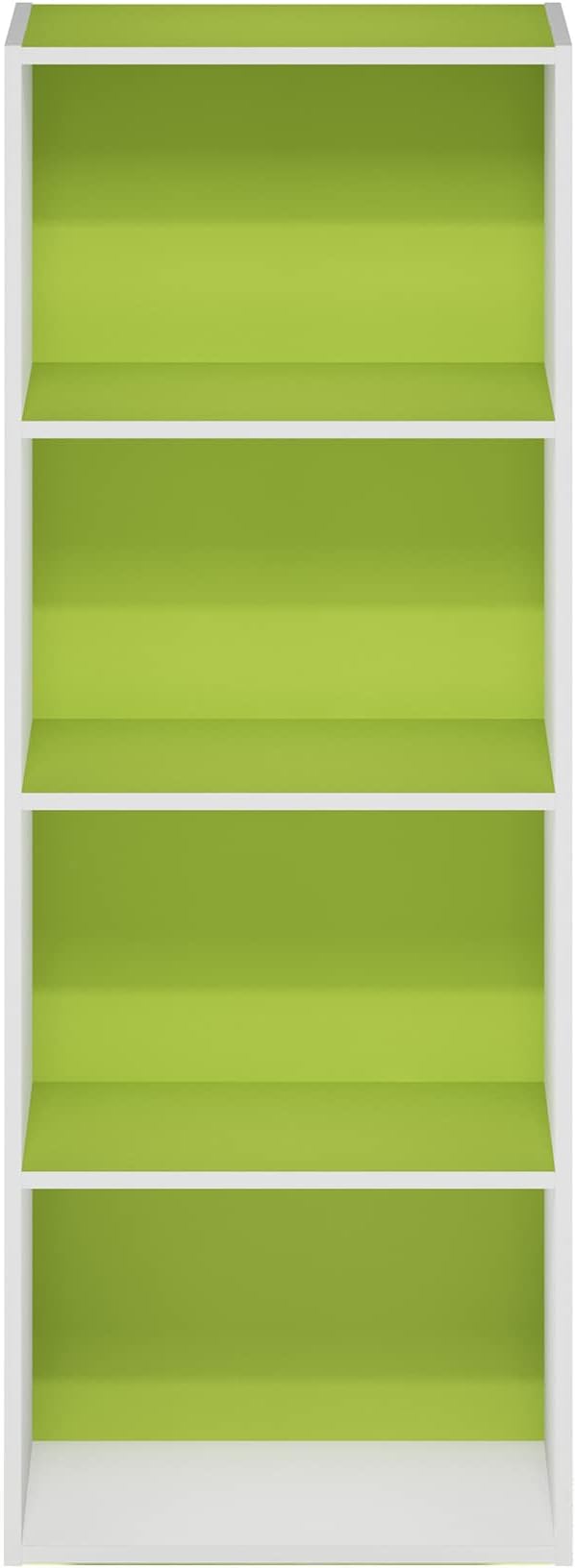 Furinno Luder Bookcase / Book / Storage, 4-Tier, Green/White - Image 6