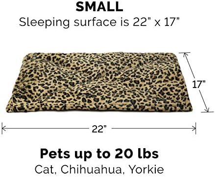 Furhaven ThermaNAP Self-Warming Cat Bed for Indoor Cats & Small Dogs, Washable & Reflects Body Heat - Quilted Faux Fur Reflective Bed Mat - Leopard, Small (Pack of 2) - Image 2
